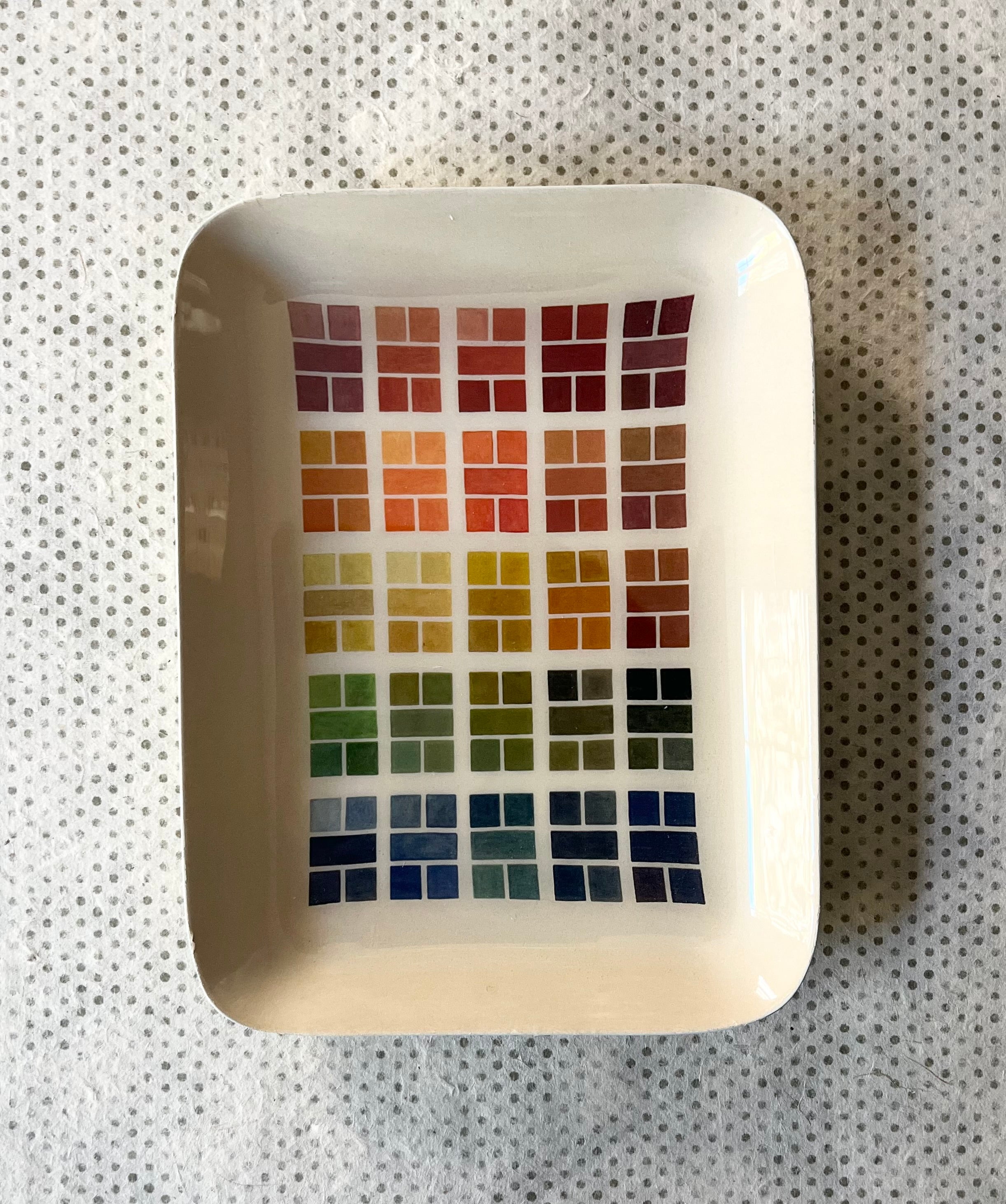 Watercolor swatches. enamel tray