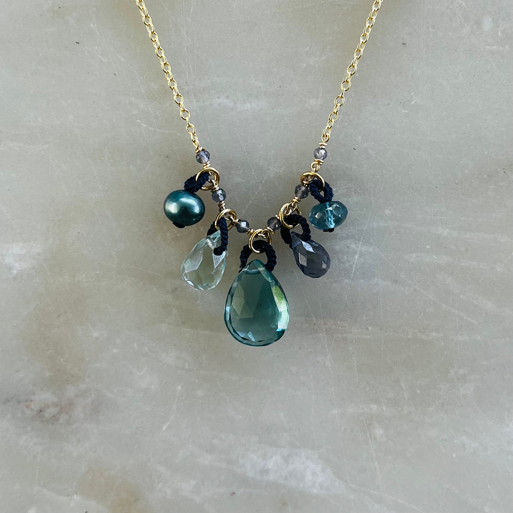 many shades of blue necklace