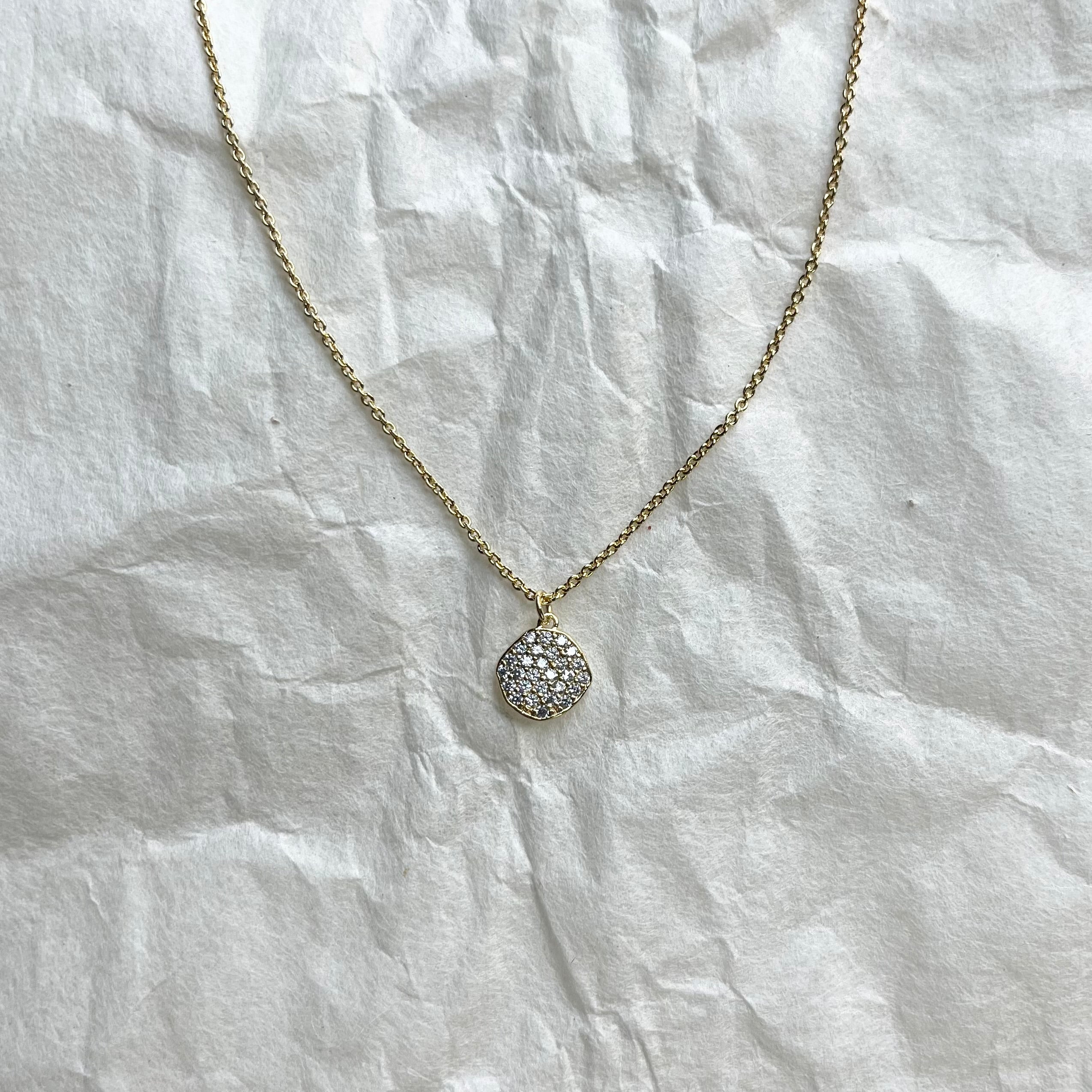 Cz Disc necklace