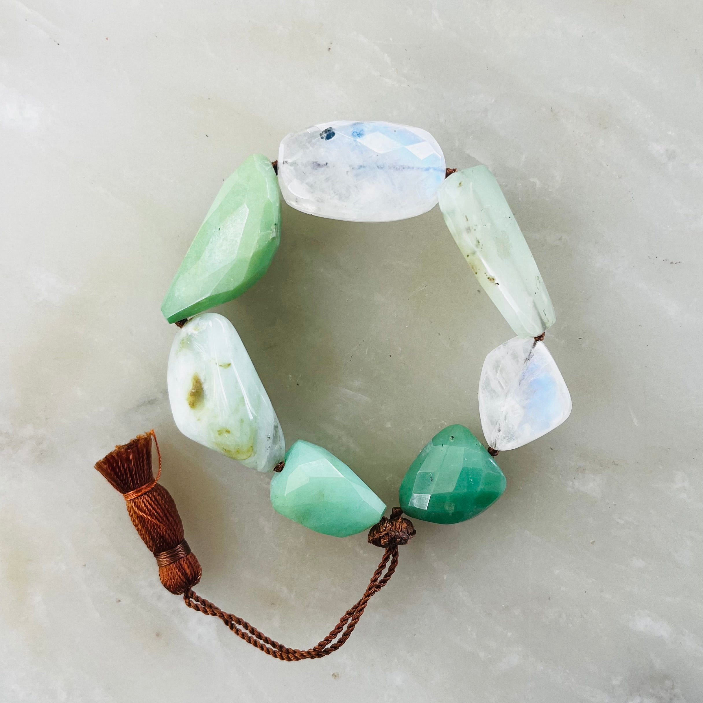 persian opal  chrysoprase  moonstone bracelet