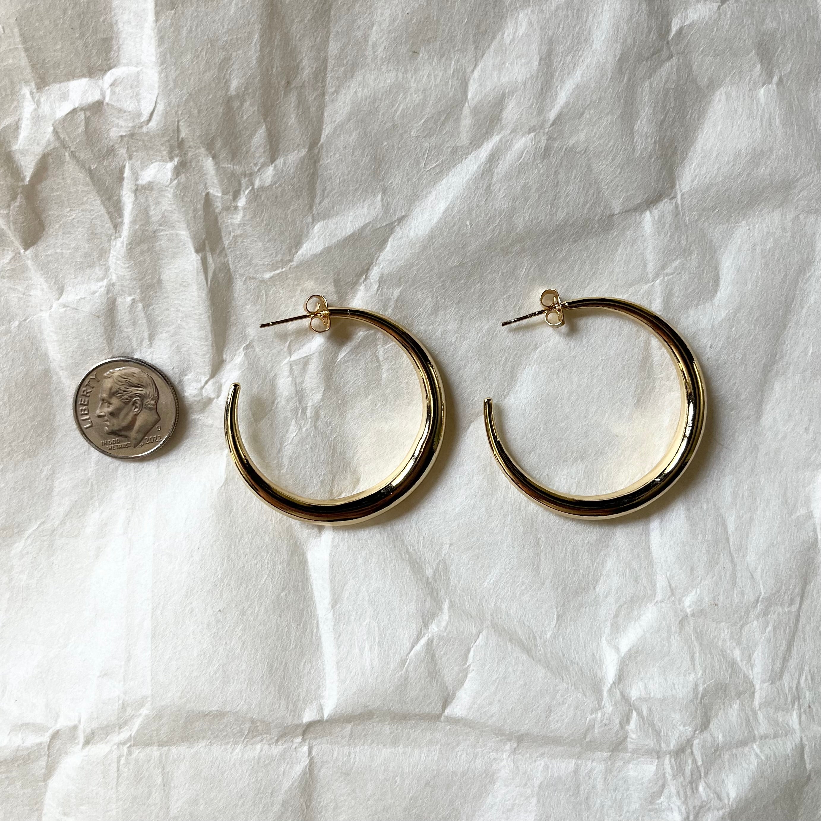 Thin to thick gold hoops