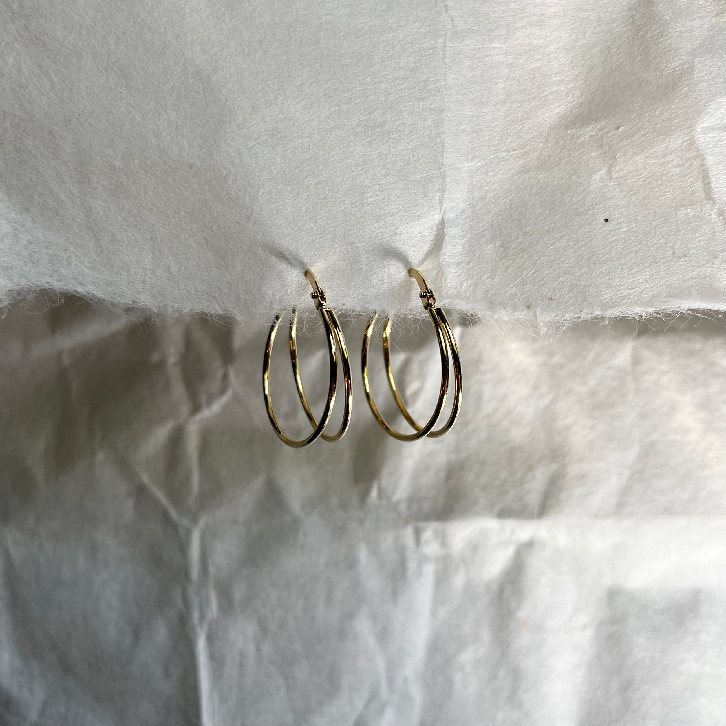gold split wire earrings