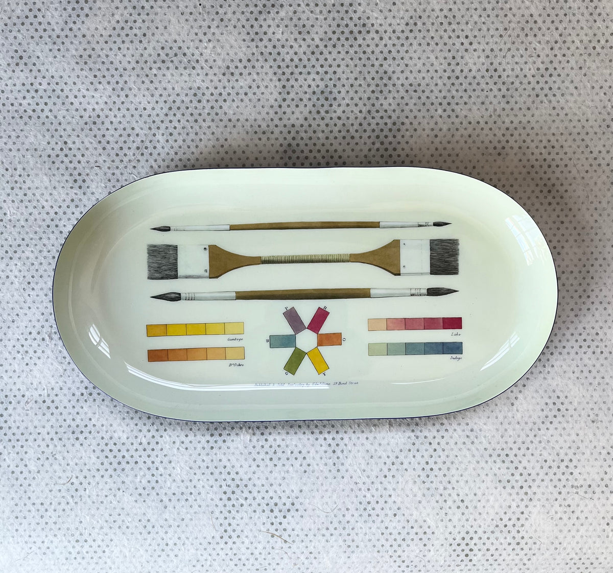 The art of making Art.   oval enamel tray