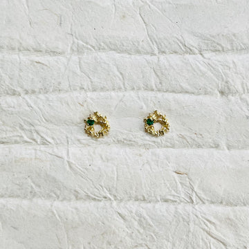 Emeralds and Golden Lace  earrings