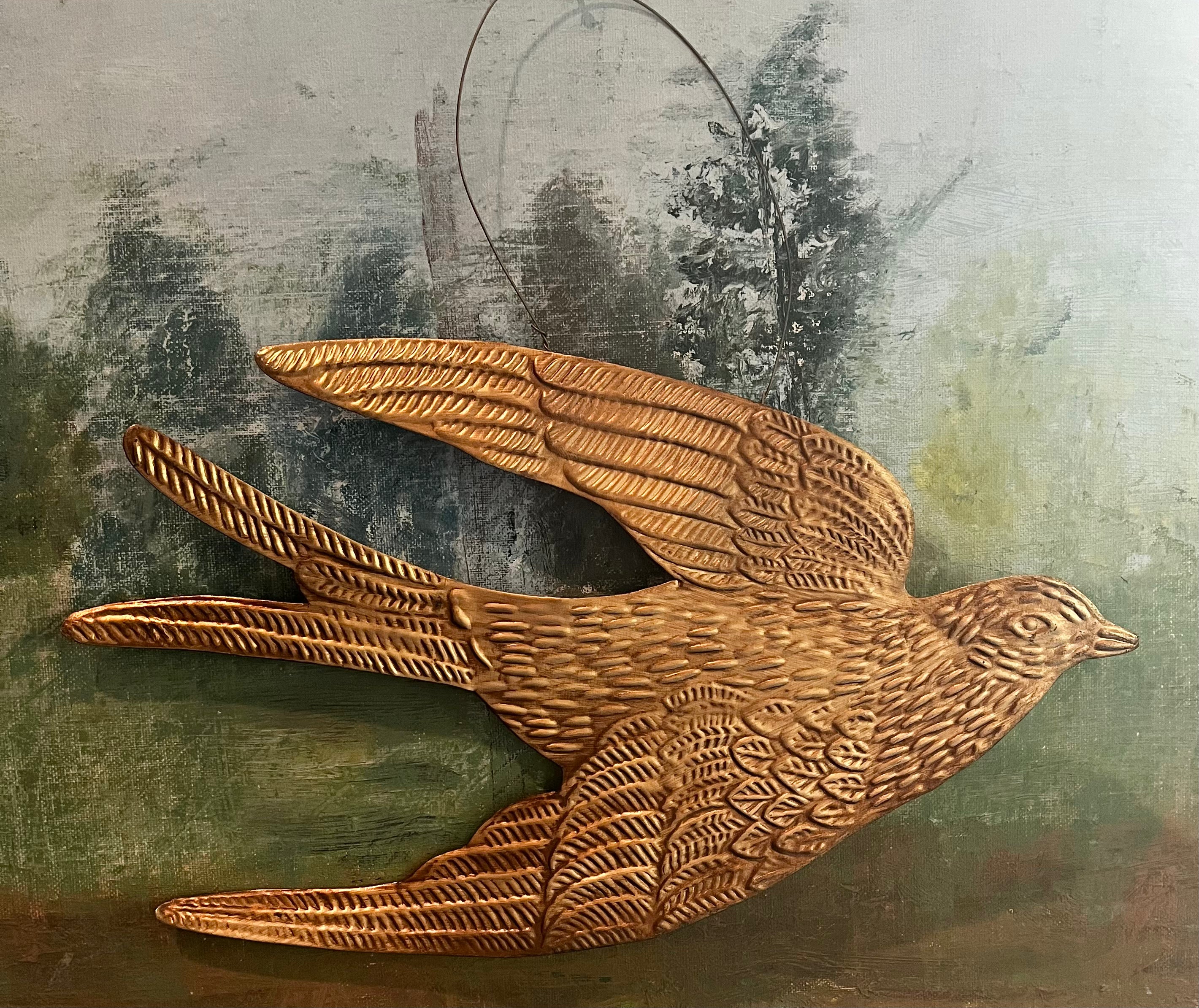 Antique brass dove