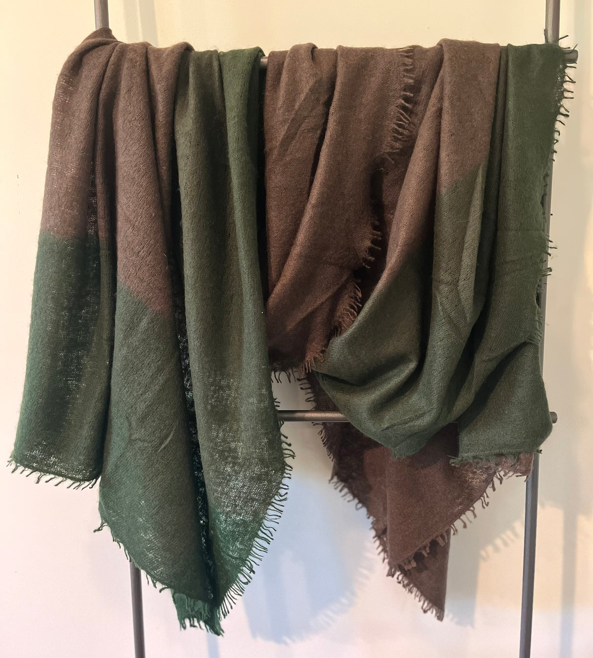 Felted cashmere scarf.    olive & seaweed