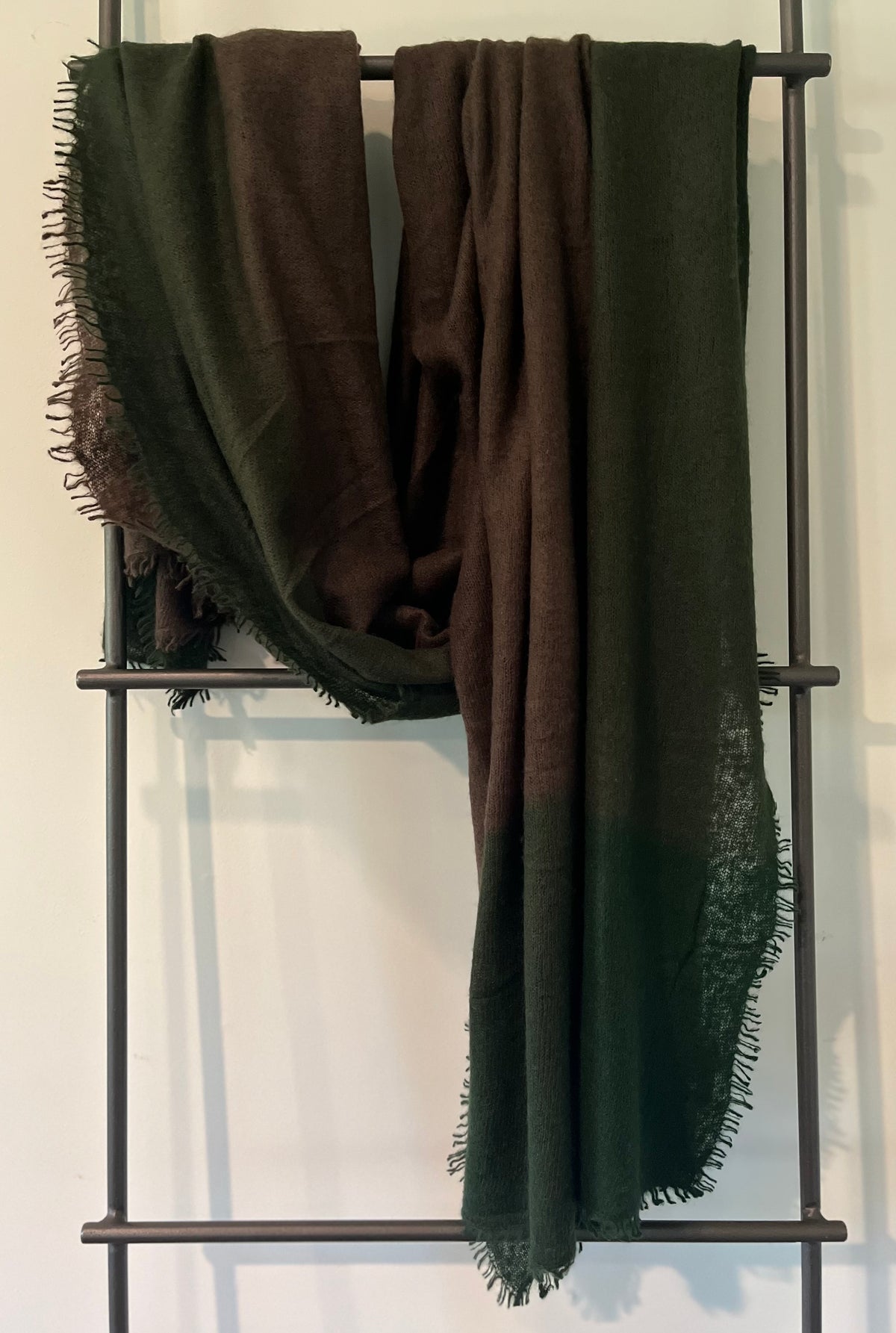 Felted cashmere scarf.    olive & seaweed