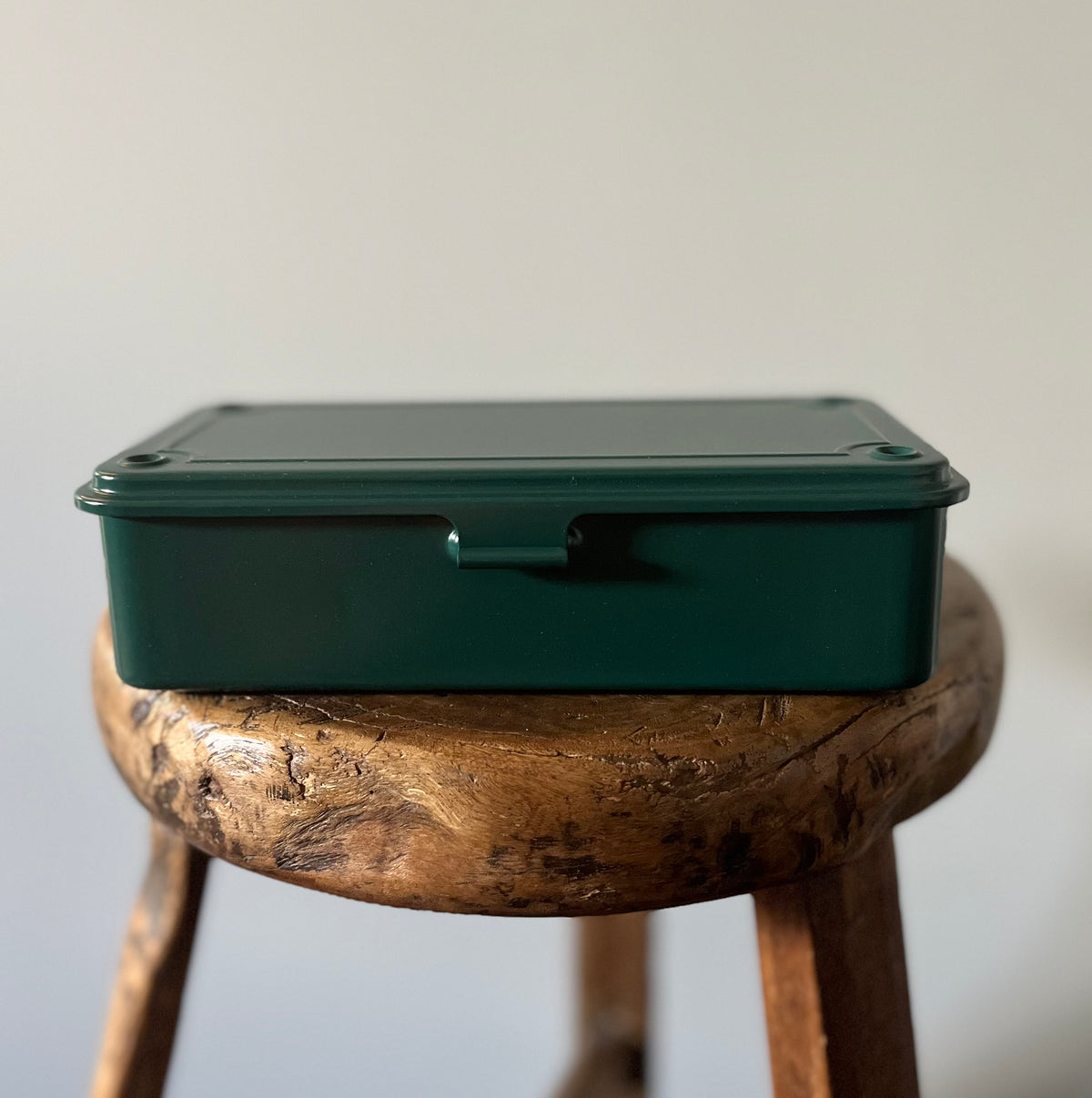 Japanese steel tool box  antique green