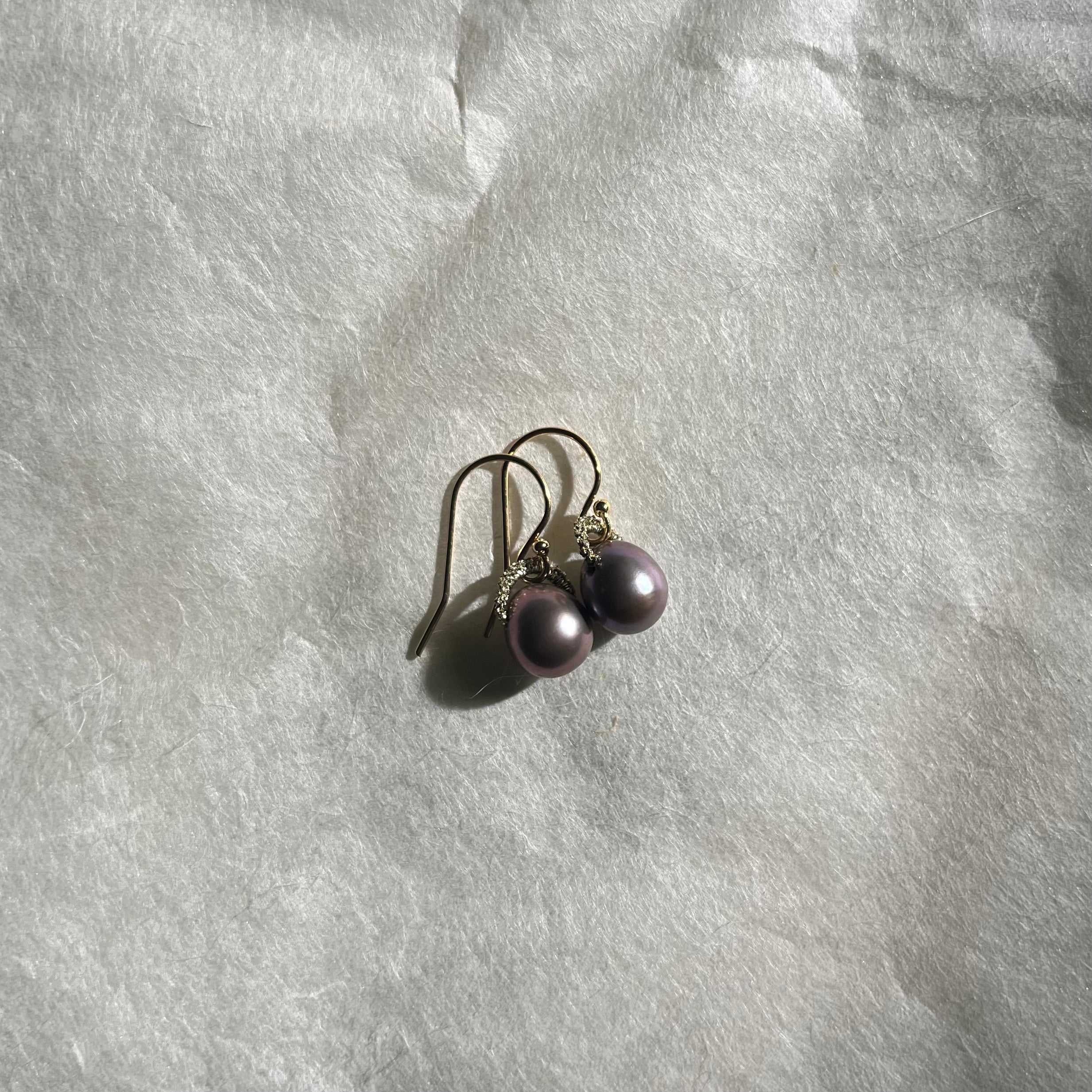 Blush Grey Pearl Earrings