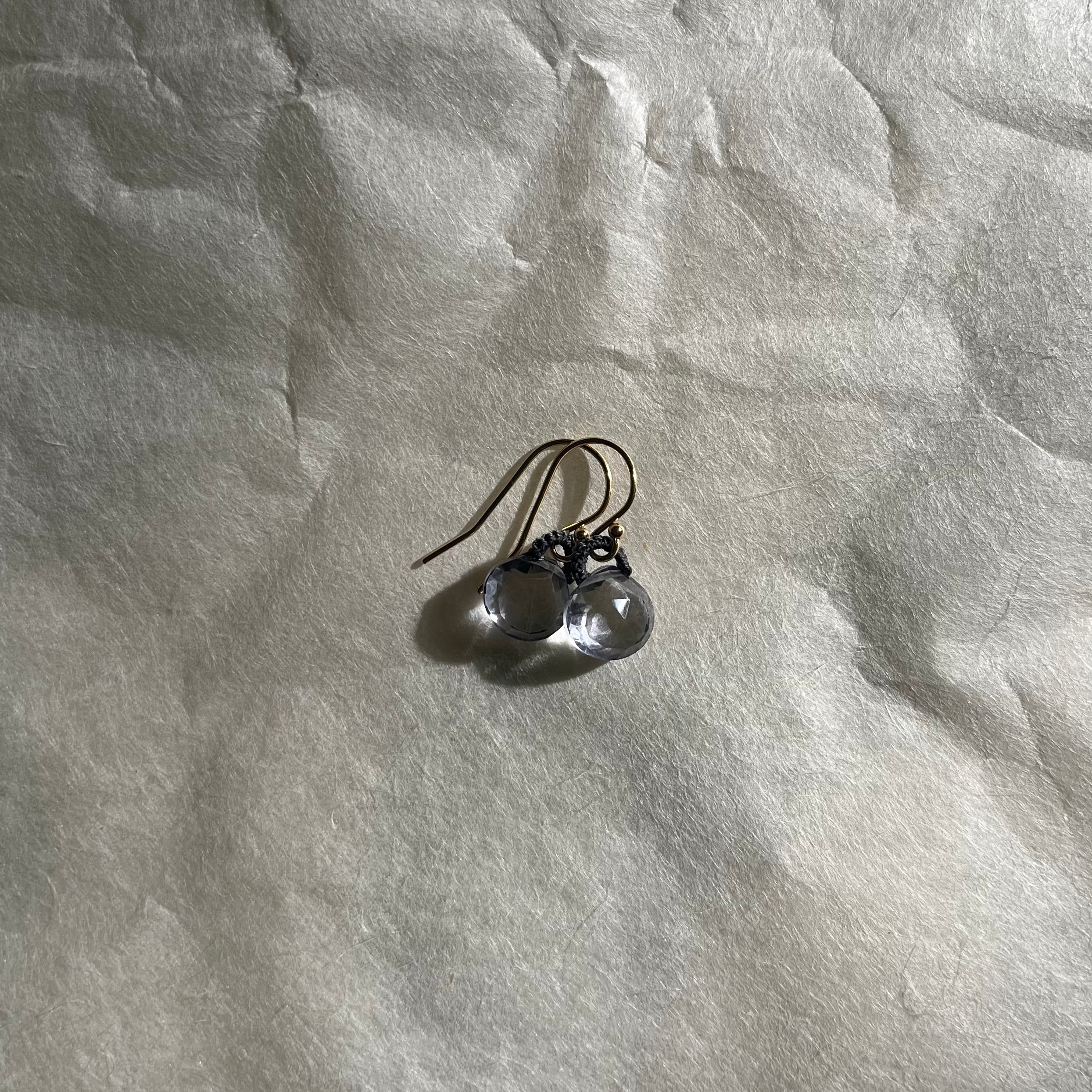 Iolite on Grey Cord Earrings