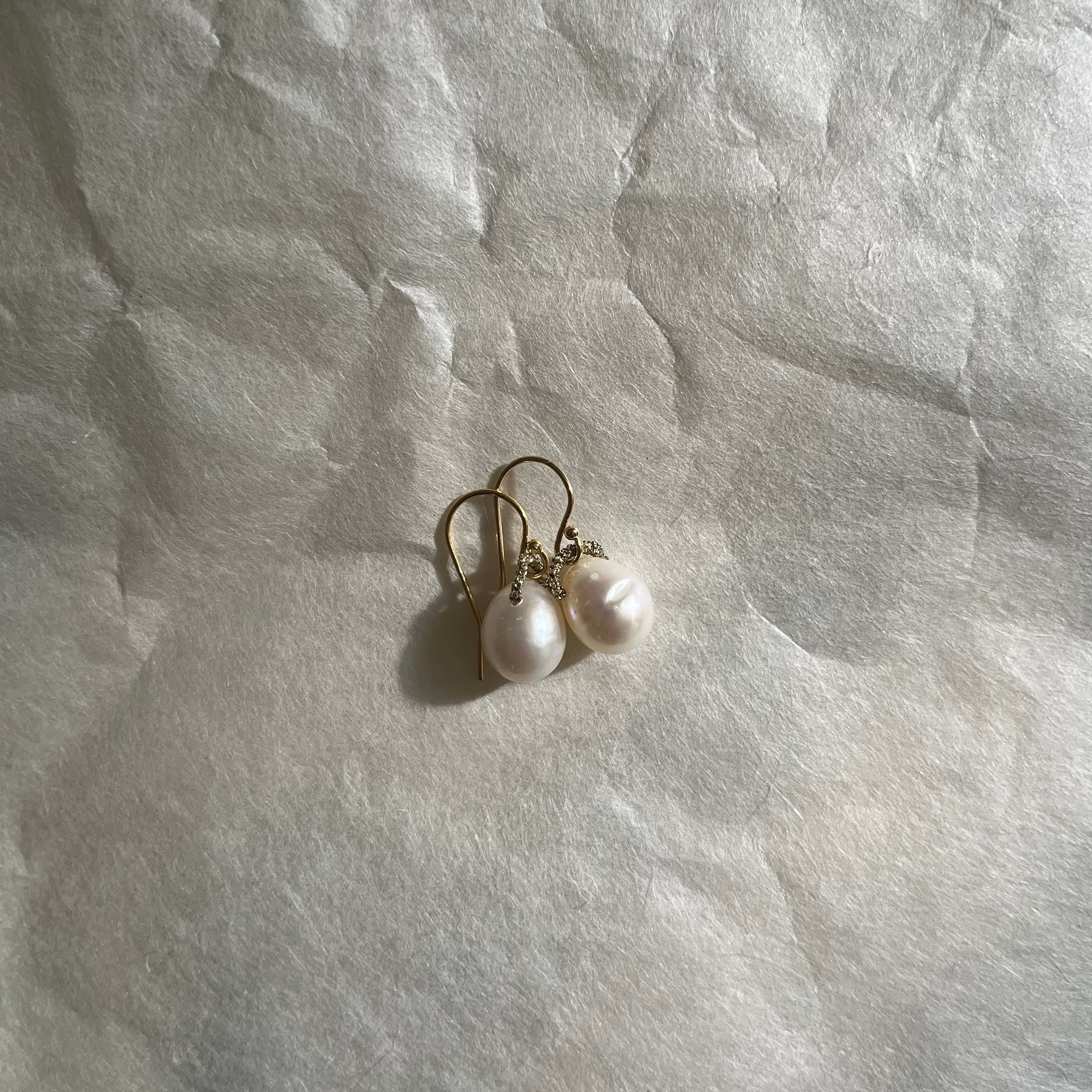 White Pearl Earrings