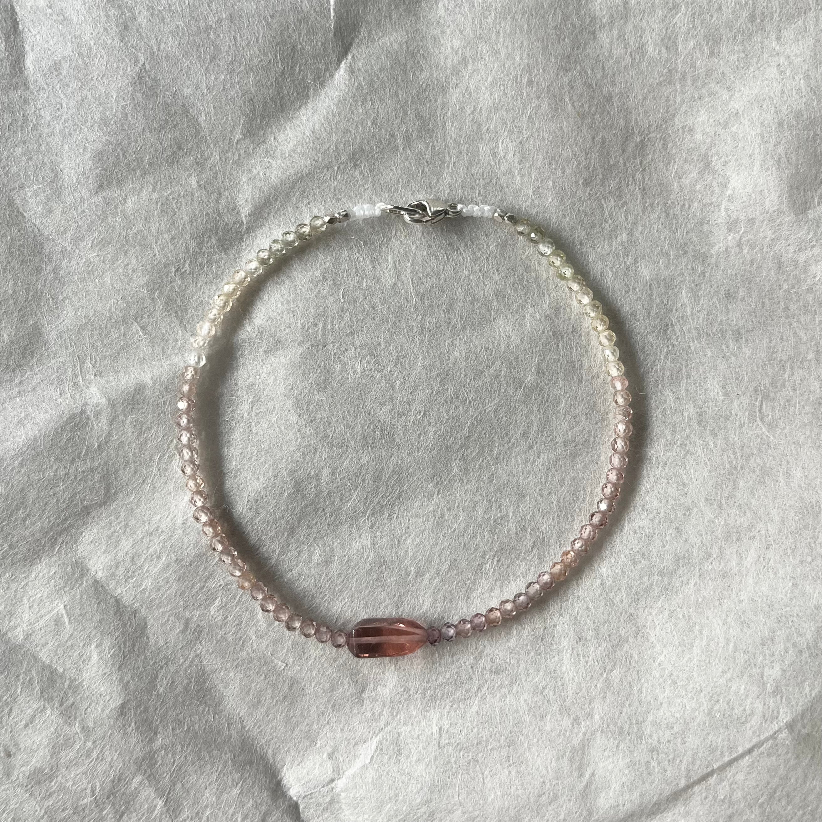 Zircon Beads with a Tourmaline Center Bracelet