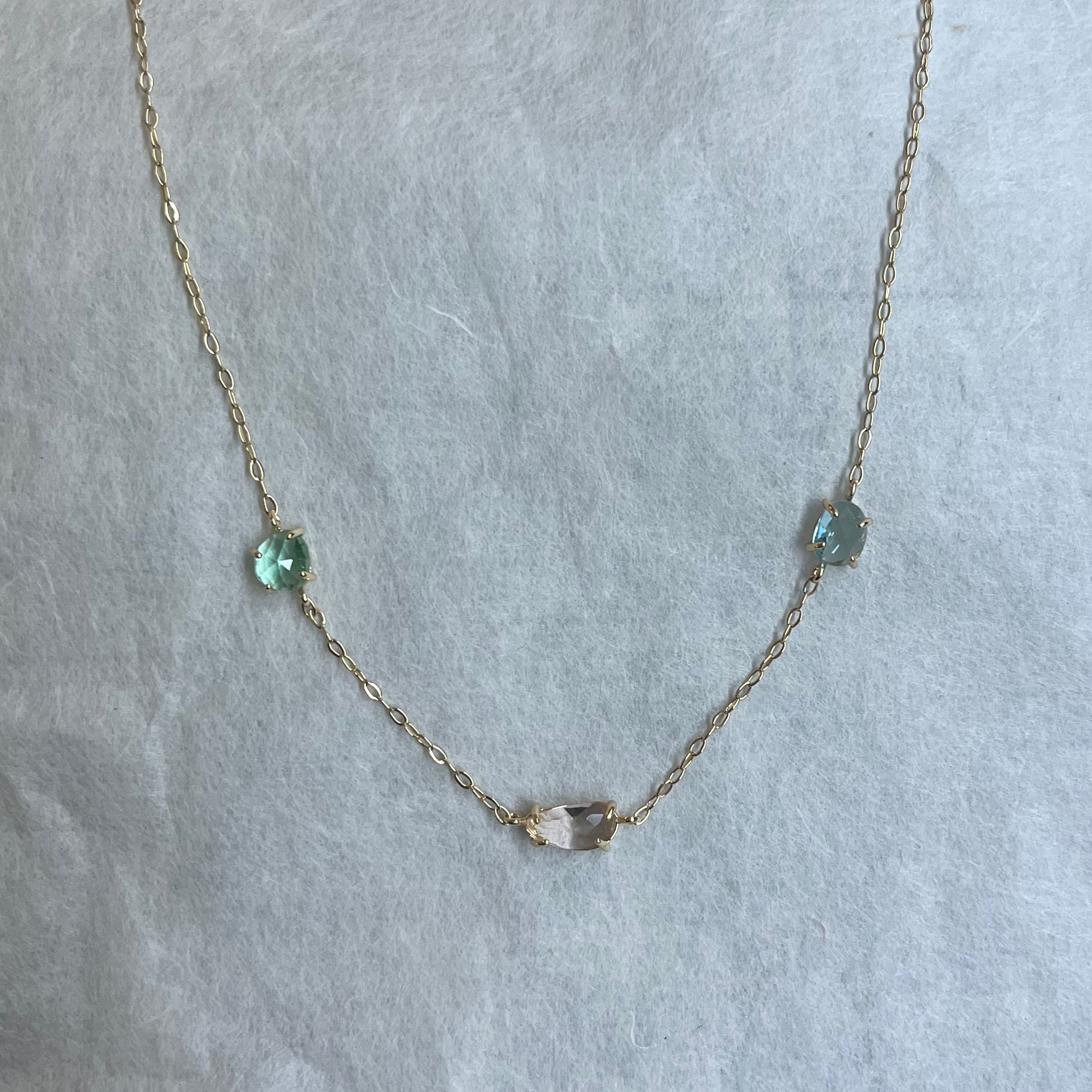 Semi precious station necklace