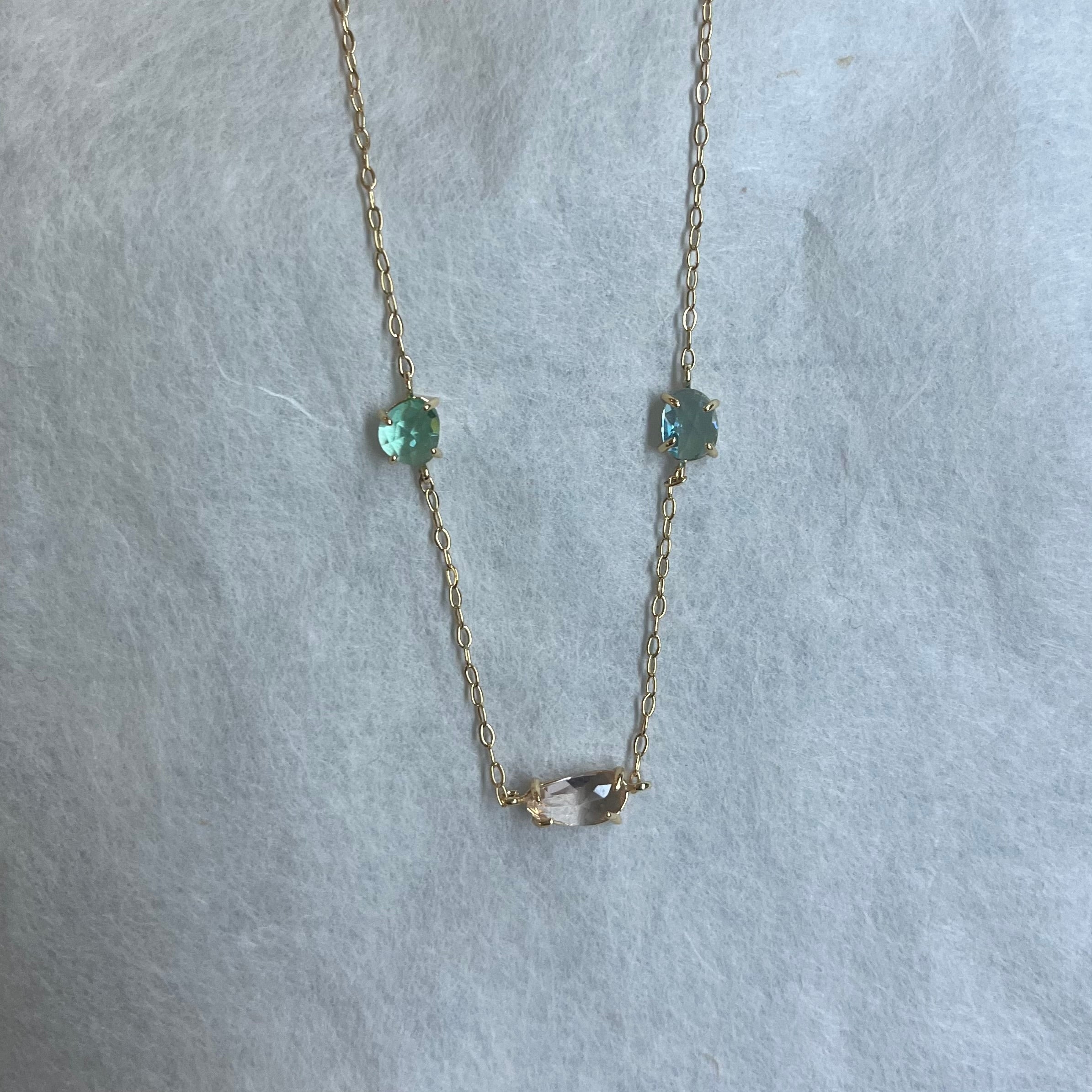 Semi precious station necklace