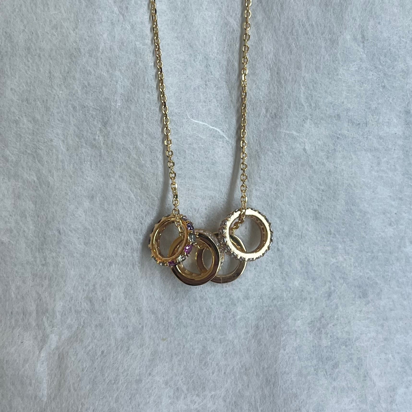 CZ & rainbow rondelles necklace