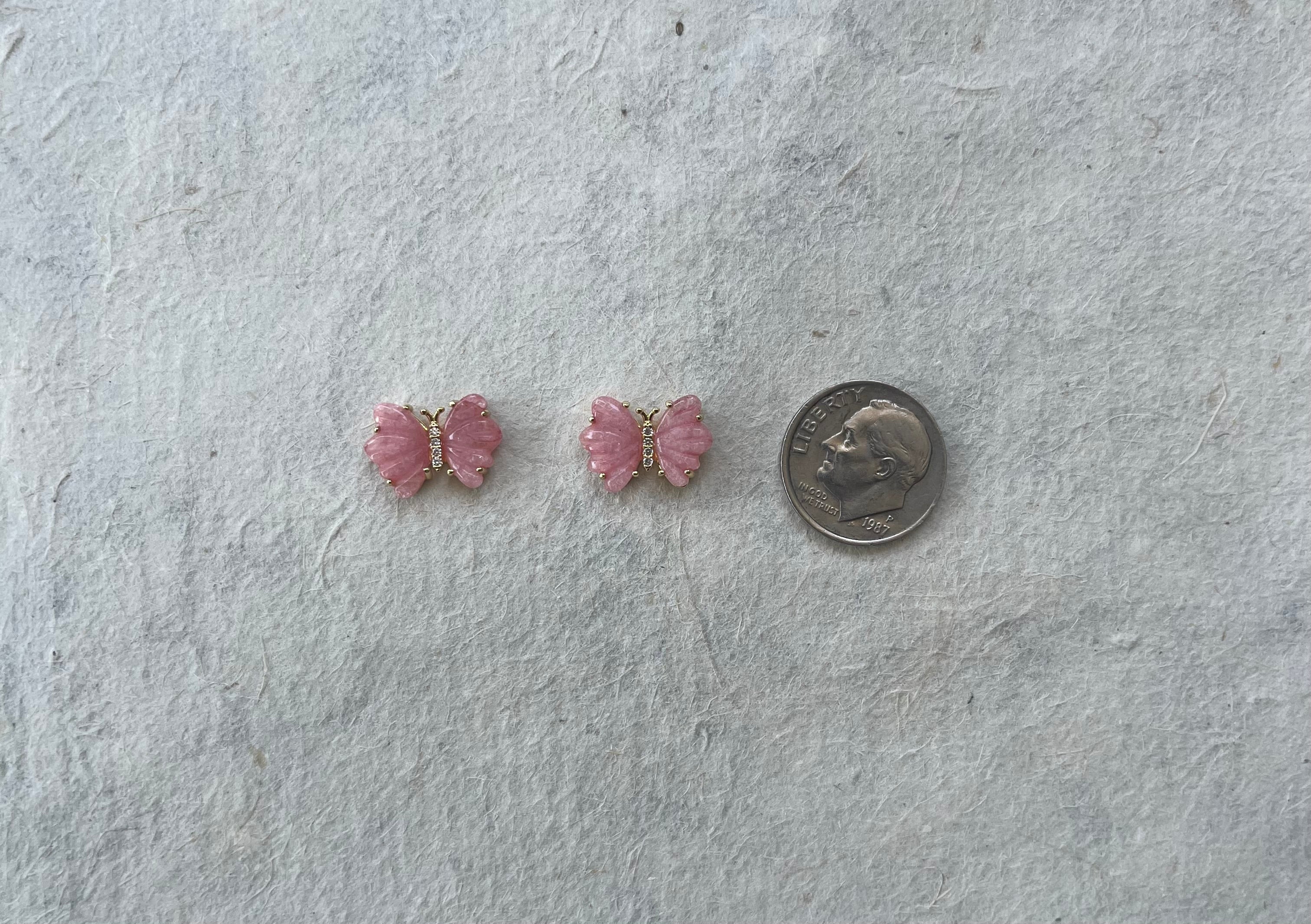 Rose Quartz butterfly studs