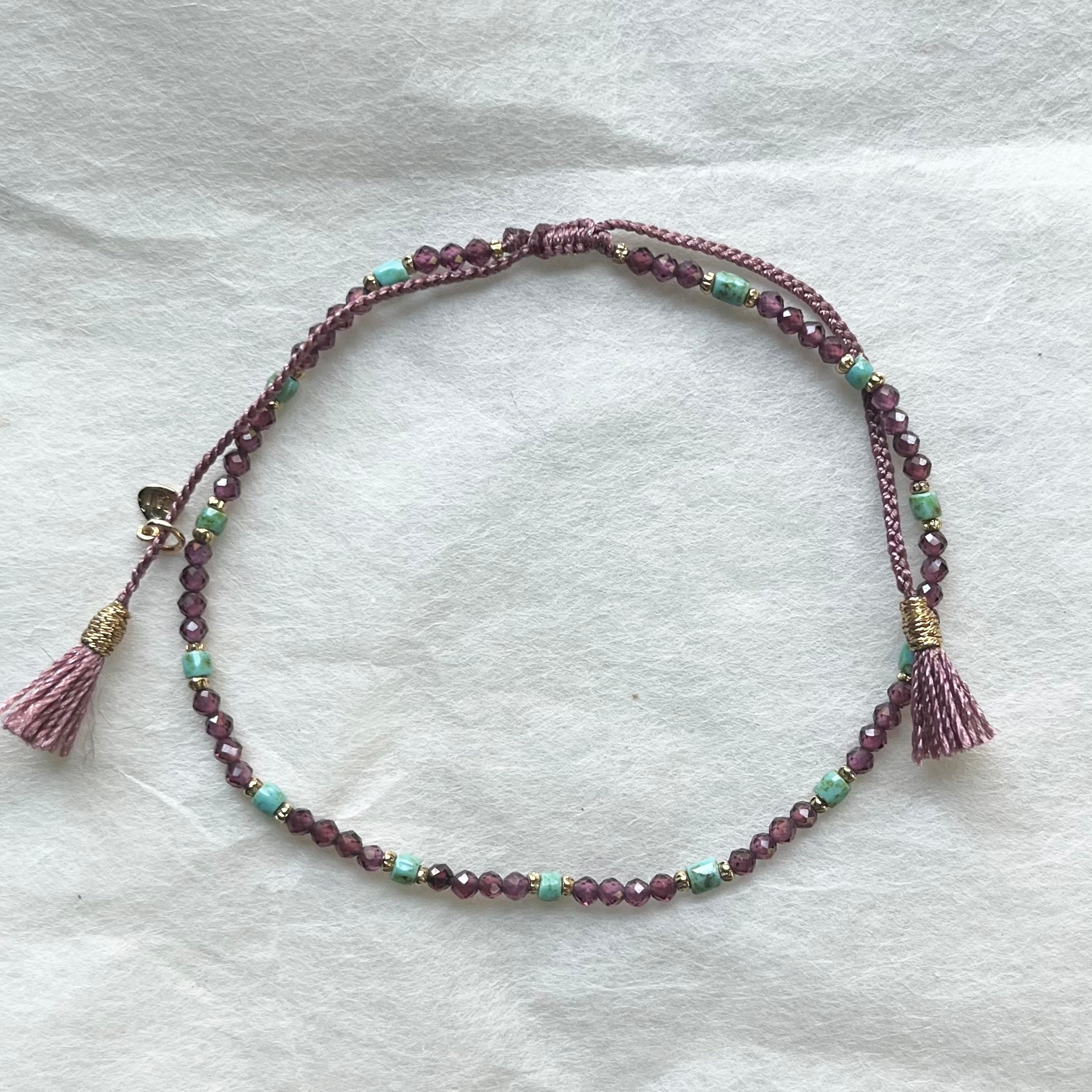 Garnet with a POP of Turquoise Bracelet