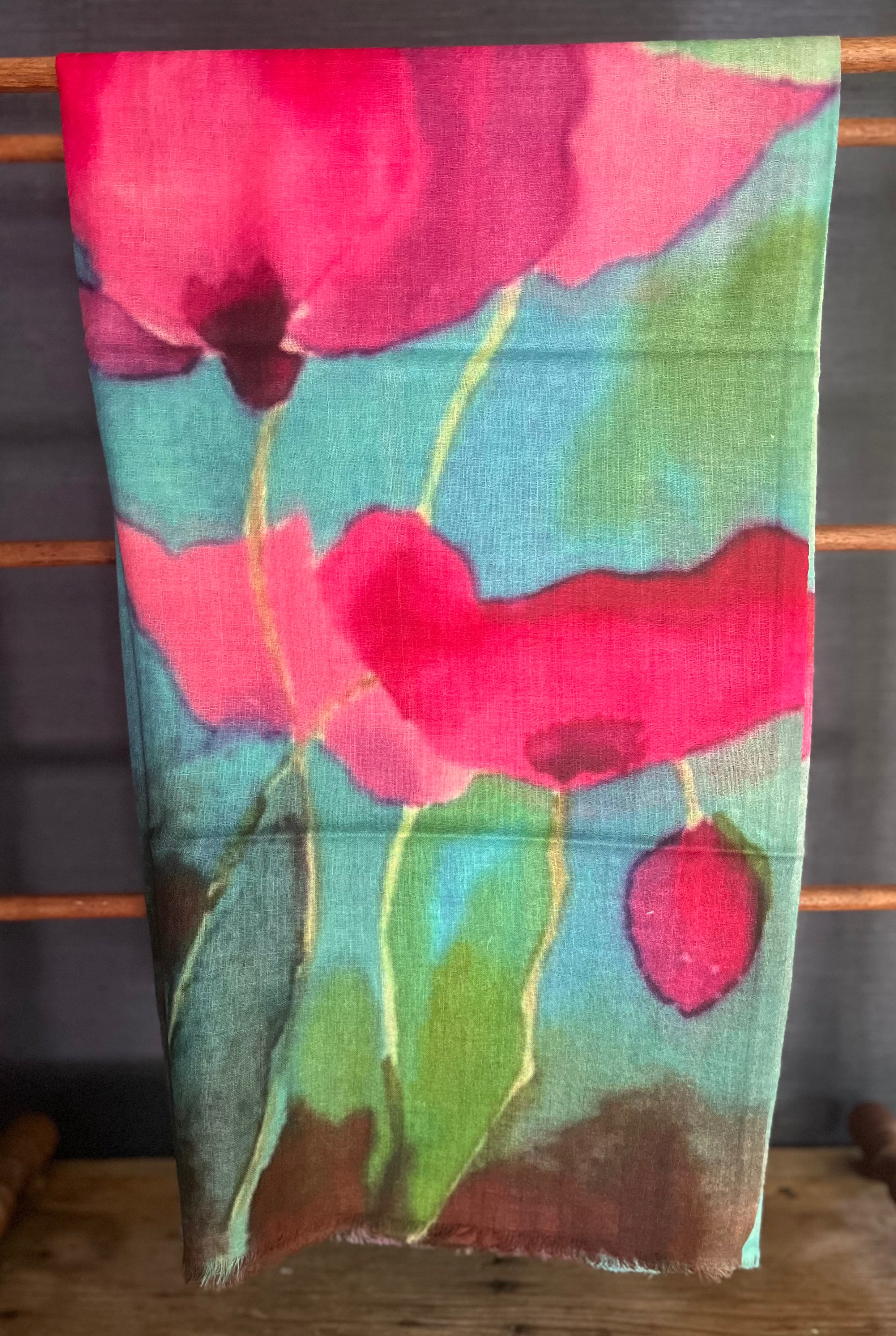 Pink Floral Scarf