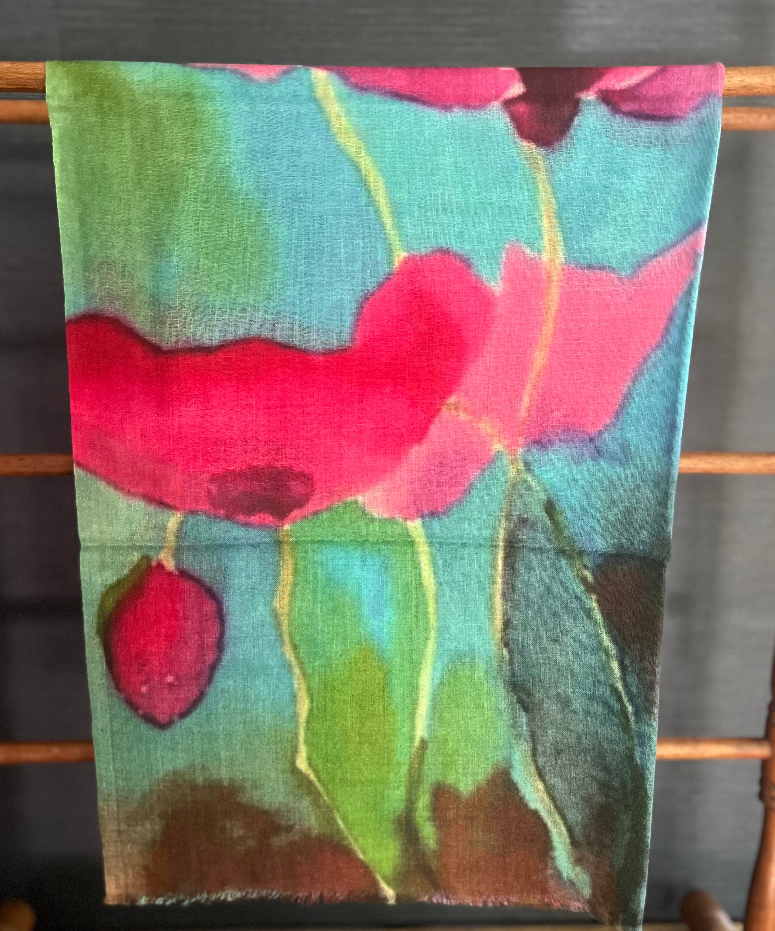 Pink Floral Scarf